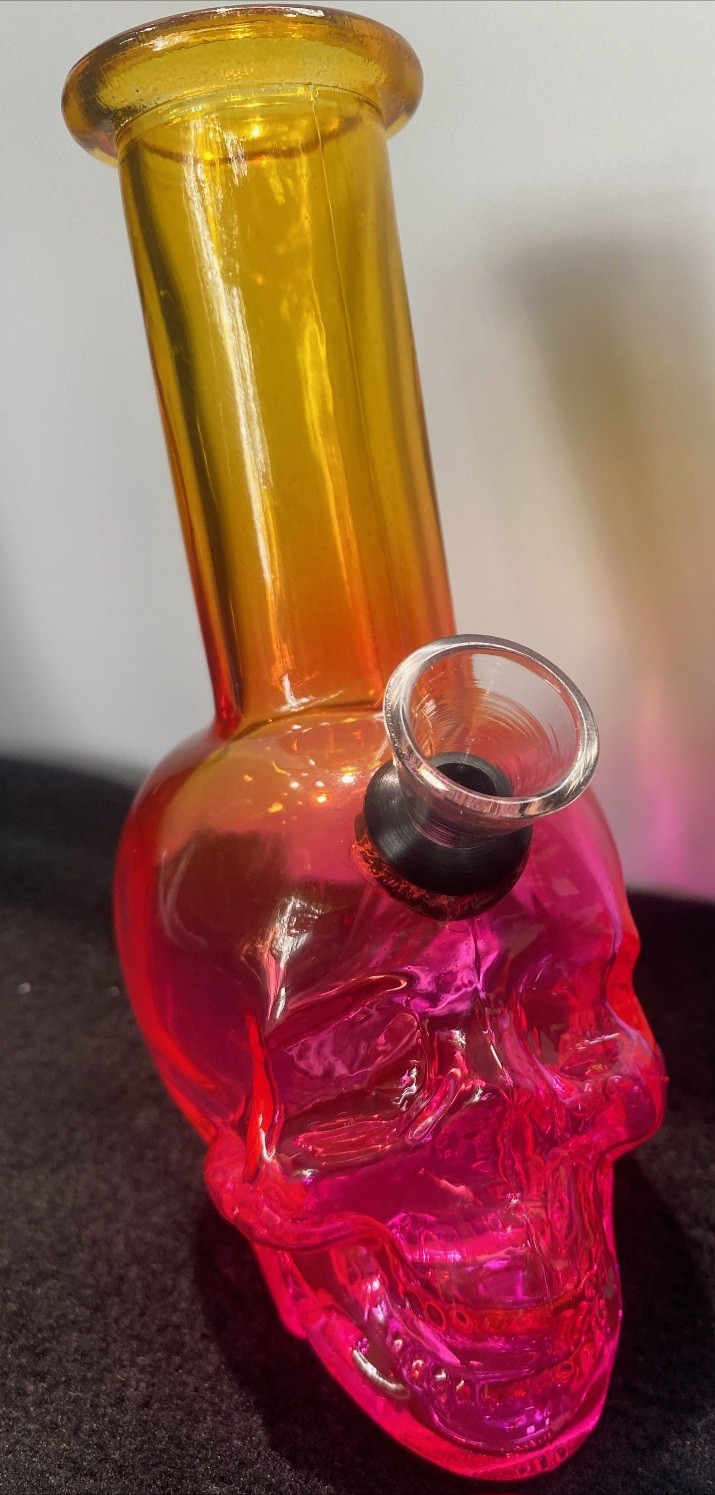 6” Neon Pink Skull Bong
